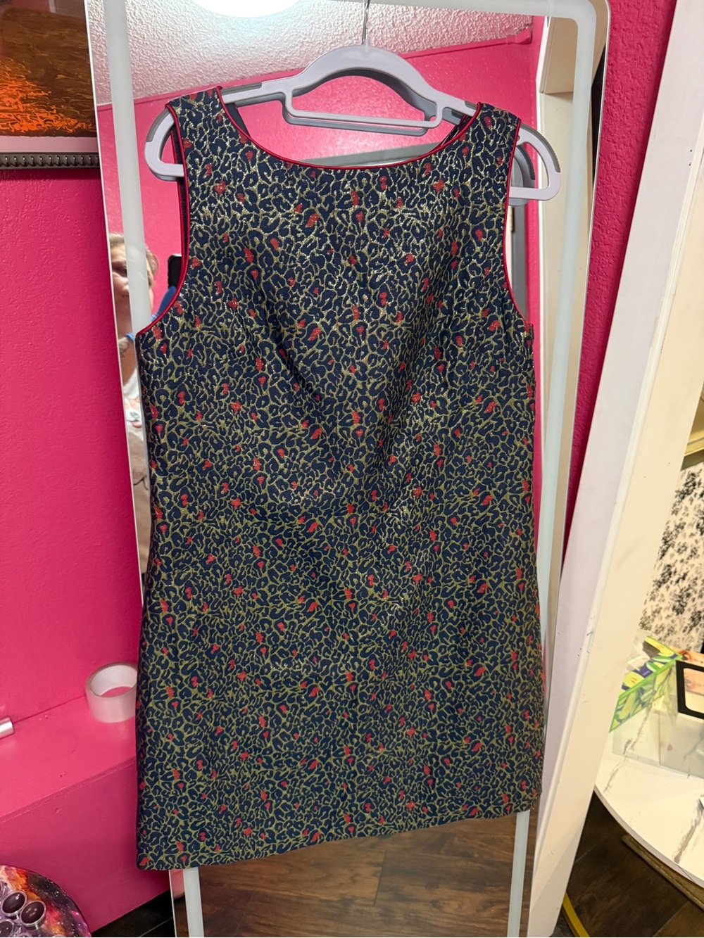 Betsey Johnson Cheetha Shift Dress with Pink Accents